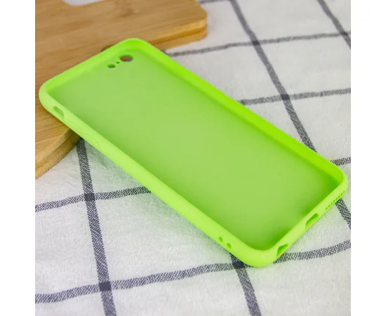 TPU+Glass чехол GLOSSY Logo Full camera (opp) для Apple iPhone 6/6s plus (5.5") Салатовый