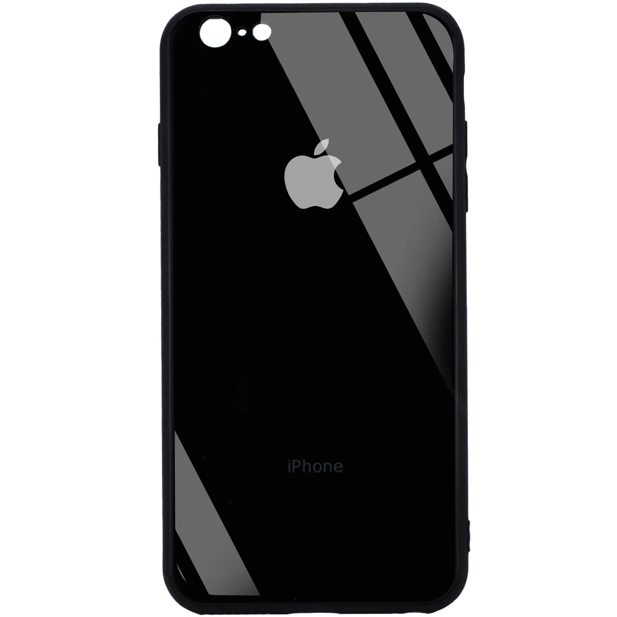 TPU+Glass чехол GLOSSY Logo Full camera (opp) для Apple iPhone 6/6s plus (5.5") Черный