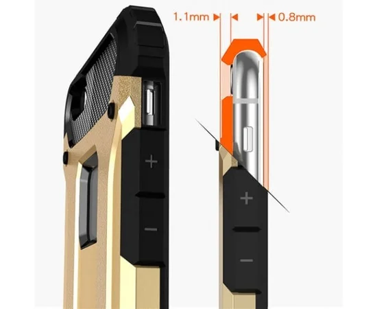 Бронированный противоударный TPU+PC чехол Immortal для Apple iPhone 6/6s (4.7") Золотой