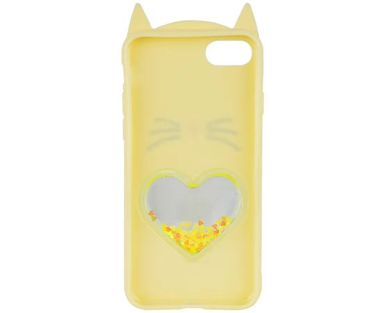 Силиконовый чехол Love Cat 3D для Apple iPhone 6/6s (4.7") Желтый