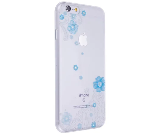 Силиконовый 3D чехол Devia "Crystal Lily" для Apple iPhone 6/6s (4.7") Голубой