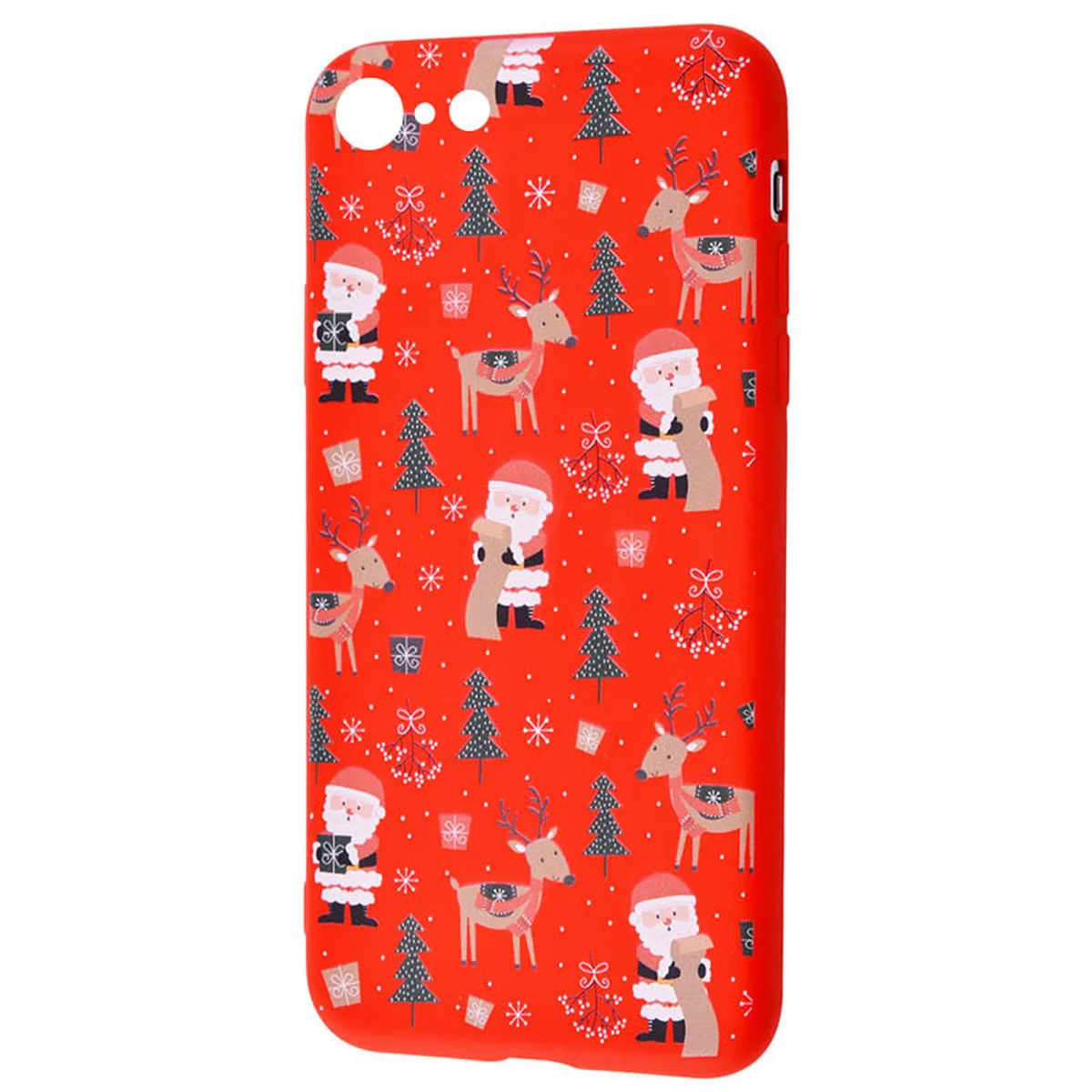 TPU чехол WAVE Fancy для Apple iPhone 6/6s (4.7") Santa Claus and Deer / Red