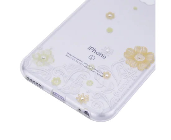 Силиконовый 3D чехол Devia "Crystal Lily" для Apple iPhone 6/6s (4.7") Желтый
