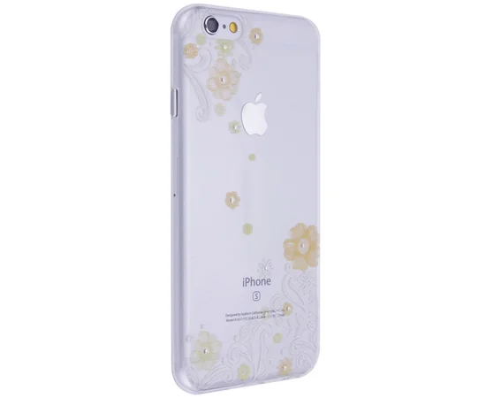 Силиконовый 3D чехол Devia "Crystal Lily" для Apple iPhone 6/6s (4.7") Желтый