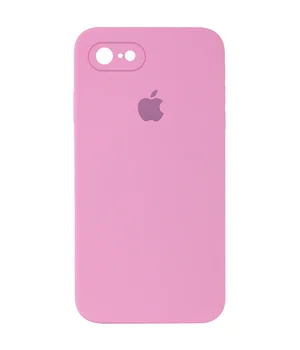 Чехол Silicone Case Square Full Camera Protective (AA) для Apple iPhone 6/6s (4.7") Розовый / Light pink