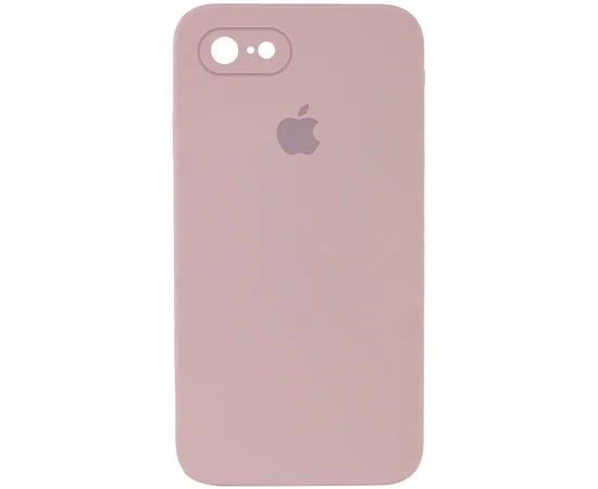 Чехол Silicone Case Square Full Camera Protective (AA) для Apple iPhone 6/6s (4.7") Розовый / Pink Sand
