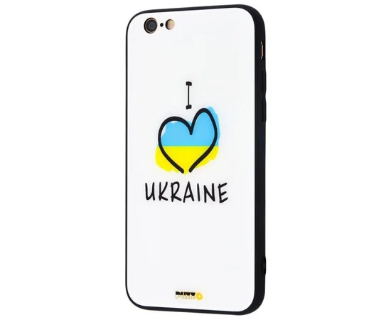 TPU+Glass чехол Mad series для Apple iPhone 6/6s (4.7") I love Ukraine