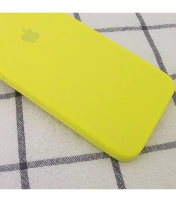 Чехол Silicone Case Square Full Camera Protective (AA) для Apple iPhone 6/6s (4.7") Желтый / Bright Yellow