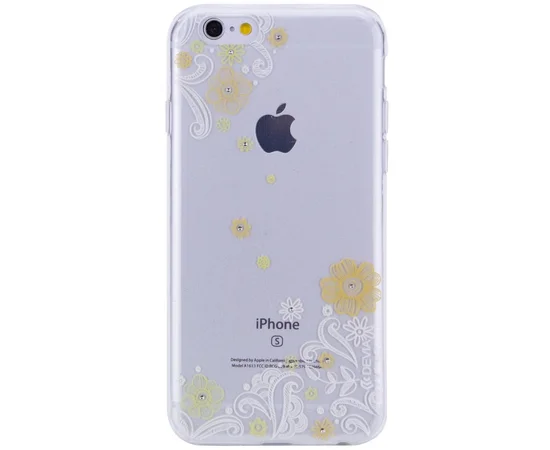 Силиконовый 3D чехол Devia "Crystal Lily" для Apple iPhone 6/6s (4.7") Желтый