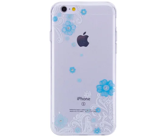 Силиконовый 3D чехол Devia "Crystal Lily" для Apple iPhone 6/6s (4.7") Голубой