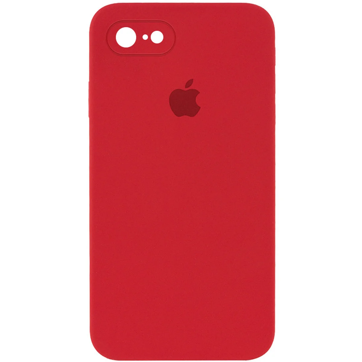 Чехол Silicone Case Square Full Camera Protective (AA) для Apple iPhone 6/6s (4.7") Красный / Camellia