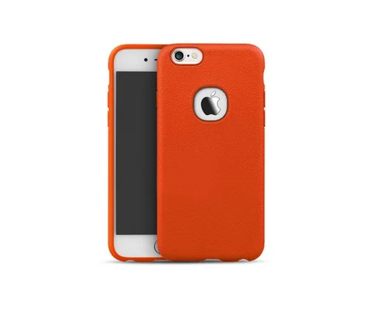 Силиконовая накладка iPaky с имитацией кожи для Apple iPhone 6/6s (4.7") Оранжевый