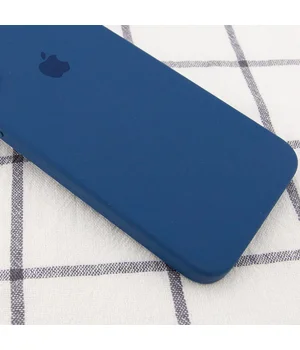 Чехол Silicone Case Square Full Camera Protective (AA) для Apple iPhone 6/6s (4.7") Синий / Navy blue