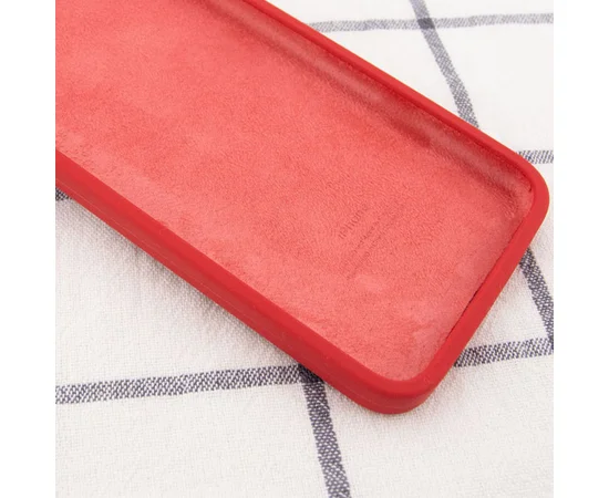 Чехол Silicone Case Square Full Camera Protective (AA) для Apple iPhone 6/6s (4.7") Красный / Camellia