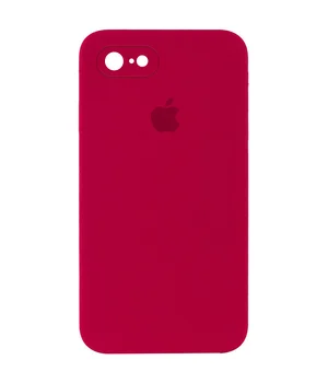 Чехол Silicone Case Square Full Camera Protective (AA) для Apple iPhone 6/6s (4.7") Красный / Rose Red