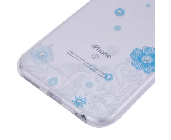Силиконовый 3D чехол Devia "Crystal Lily" для Apple iPhone 6/6s (4.7") Голубой