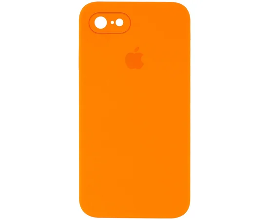Чехол Silicone Case Square Full Camera Protective (AA) для Apple iPhone 6/6s (4.7") Оранжевый / Bright Orange