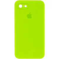 Чехол Silicone Case Square Full Camera Protective (AA) для Apple iPhone 6/6s (4.7") Салатовый / Neon green