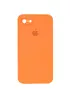 Чехол Silicone Case Square Full Camera Protective (AA) для Apple iPhone 6/6s (4.7") Оранжевый / Papaya