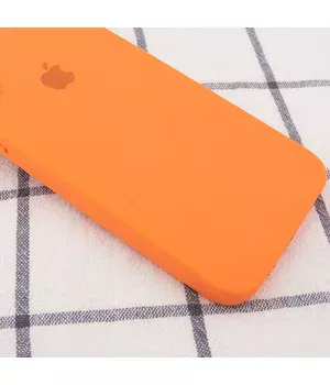 Чохол Silicone Case Square Full Camera Protective (AA) для Apple iPhone 6 / 6s (4.7 ") Помаранчевий / Papaya