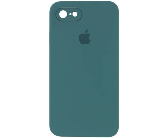 Чехол Silicone Case Square Full Camera Protective (AA) для Apple iPhone 6/6s (4.7") Зеленый / Pine green