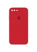 Чехол Silicone Case Square Full Camera Protective (AA) для Apple iPhone 7 plus / 8 plus (5.5") Красный / Camellia