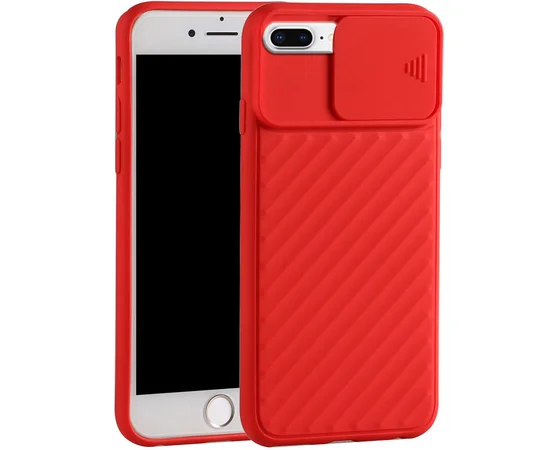 Чехол Camshield TPU со шторкой защищающей камеру для Apple iPhone 6 plus / 7 plus / 8 plus (5.5") Красный