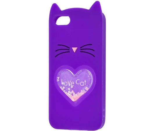 Силиконовый чехол Love Cat 3D для Apple iPhone 7 plus / 8 plus (5.5") Фиолетовый