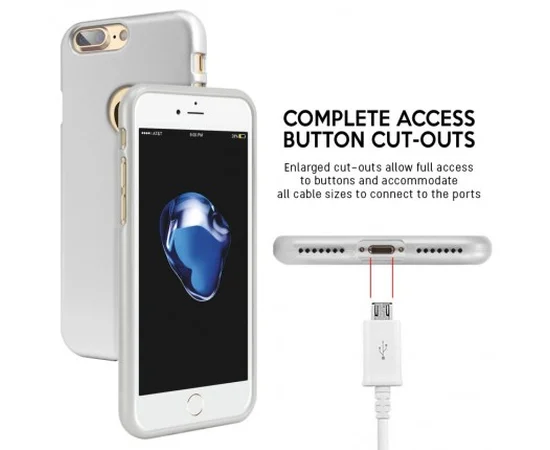 TPU чехол Mercury iJelly Metal series для Apple iPhone 7 plus / 8 plus (5.5") Серебряный