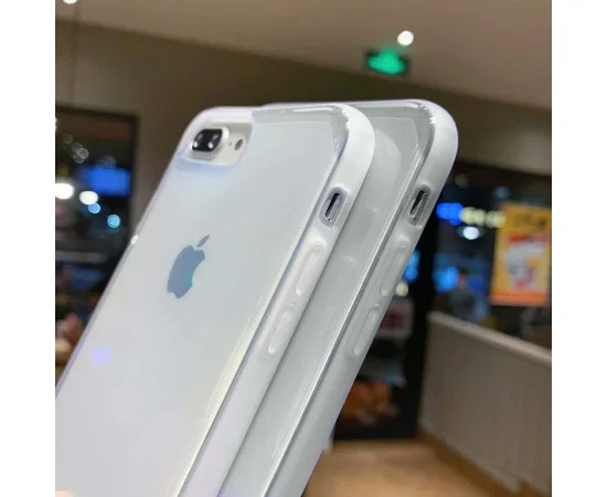Прозрачный силиконовый чехол с матовой окантовкой для Apple iPhone 7 plus / 8 plus (5.5") Прозрачный