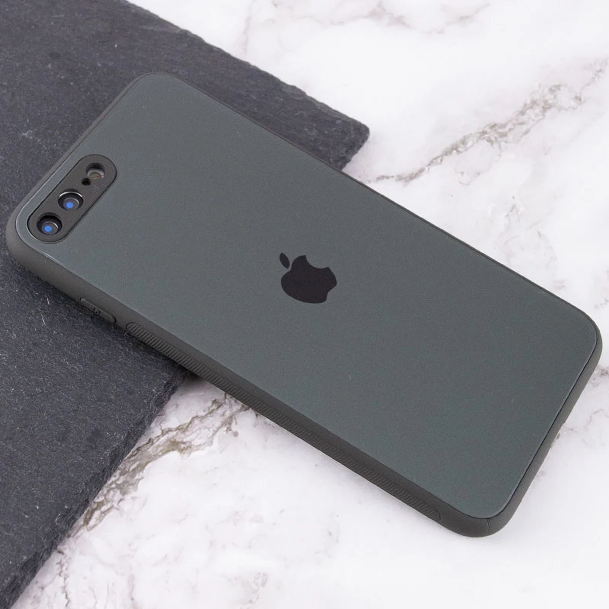 TPU+Glass чехол Matte Candy Full camera для Apple iPhone 7 plus / 8 plus (5.5") Зеленый