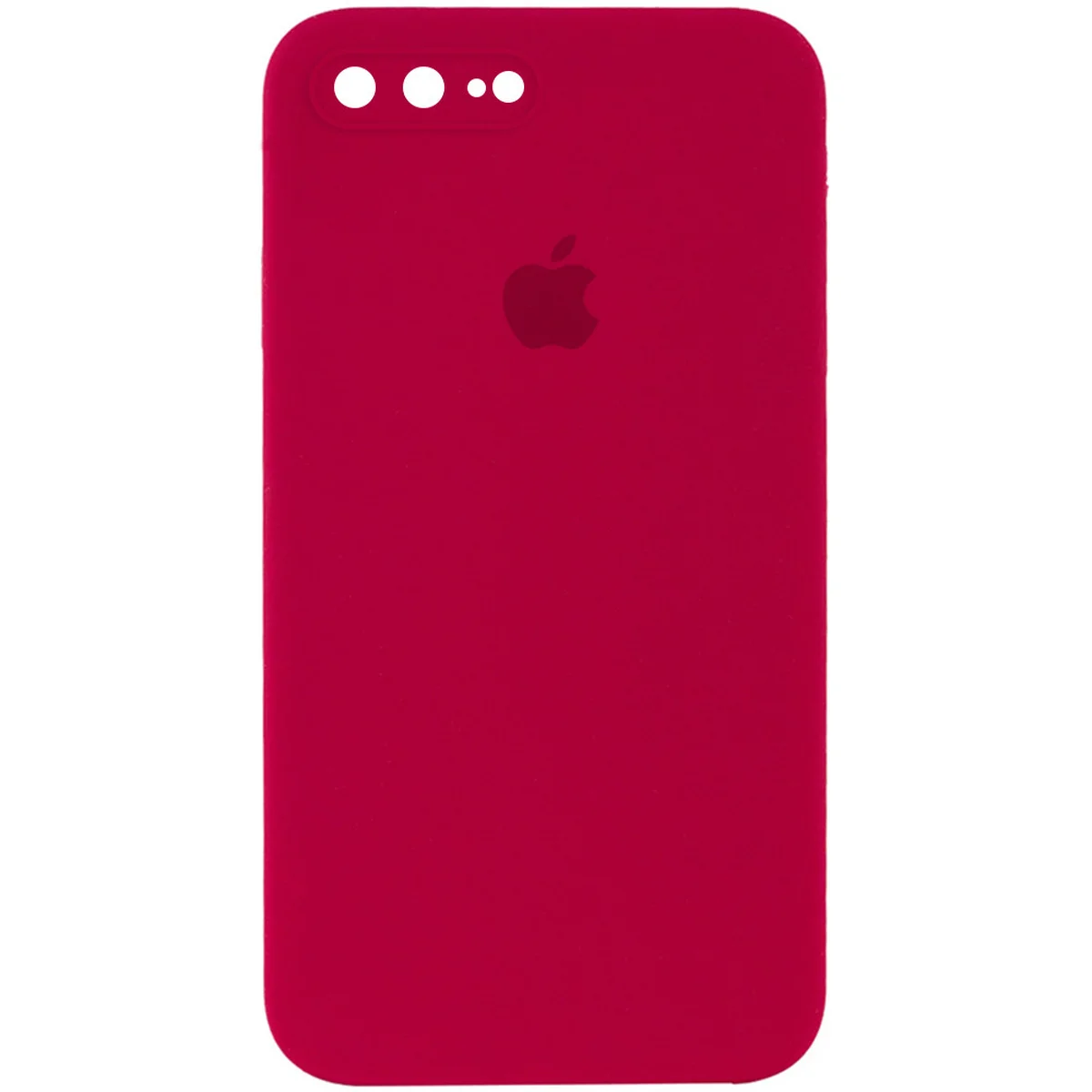 Чехол Silicone Case Square Full Camera Protective (AA) для Apple iPhone 7 plus / 8 plus (5.5") Красный / Rose Red