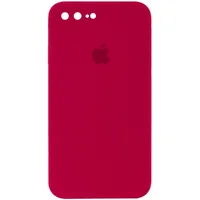Чехол Silicone Case Square Full Camera Protective (AA) для Apple iPhone 7 plus / 8 plus (5.5") Красный / Rose Red