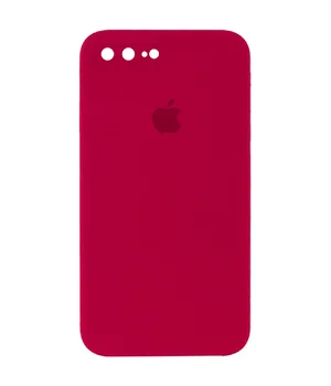 Чехол Silicone Case Square Full Camera Protective (AA) для Apple iPhone 7 plus / 8 plus (5.5") Красный / Rose Red