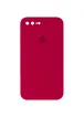 Чехол Silicone Case Square Full Camera Protective (AA) для Apple iPhone 7 plus / 8 plus (5.5") Красный / Rose Red