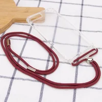 Чохол TPU Crossbody Transparent для Apple iPhone 7 plus / 8 plus (5.5 ") Червоно-Коричневий