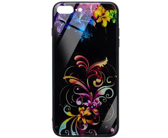 TPU+Glass чехол Night series для Apple iPhone 7 plus / 8 plus (5.5") Цветы