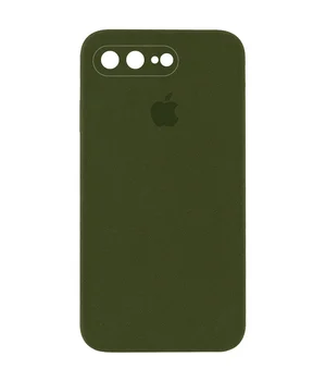 Чехол Silicone Case Square Full Camera Protective (AA) для Apple iPhone 7 plus / 8 plus (5.5") Зеленый / Dark Olive