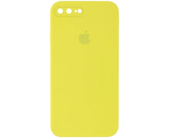 Чехол Silicone Case Square Full Camera Protective (AA) для Apple iPhone 7 plus / 8 plus (5.5") Желтый / Bright Yellow