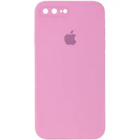 Чехол Silicone Case Square Full Camera Protective (AA) для Apple iPhone 7 plus / 8 plus (5.5") Розовый / Light pink