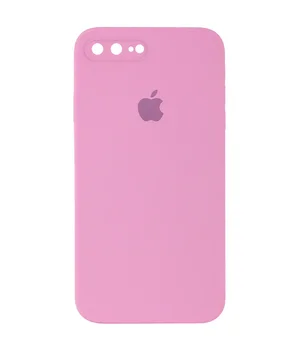 Чехол Silicone Case Square Full Camera Protective (AA) для Apple iPhone 7 plus / 8 plus (5.5") Розовый / Light pink