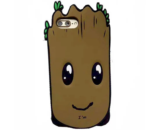 Фактурный силиконовый чехол Funny ART 3D для Apple iPhone 7 plus / 8 plus (5.5") Грут