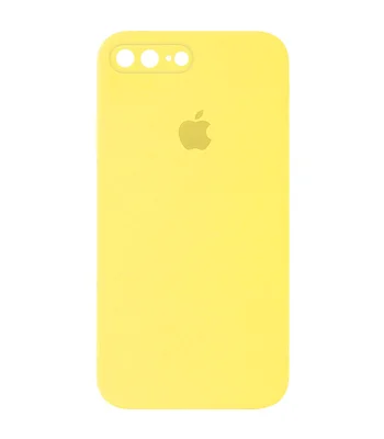 Чехол Silicone Case Square Full Camera Protective (AA) для Apple iPhone 7 plus / 8 plus (5.5") Желтый / Yellow