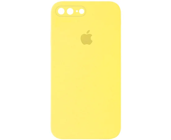 Чехол Silicone Case Square Full Camera Protective (AA) для Apple iPhone 7 plus / 8 plus (5.5") Желтый / Yellow