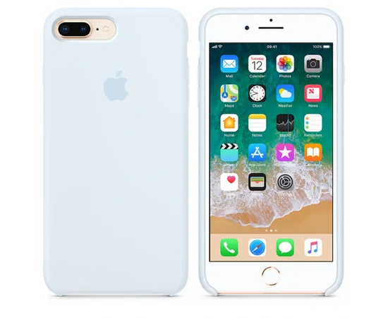 Чехол Silicone case (A) для Apple iPhone 7 plus / 8 plus (5.5") Голубой / Sky Blue