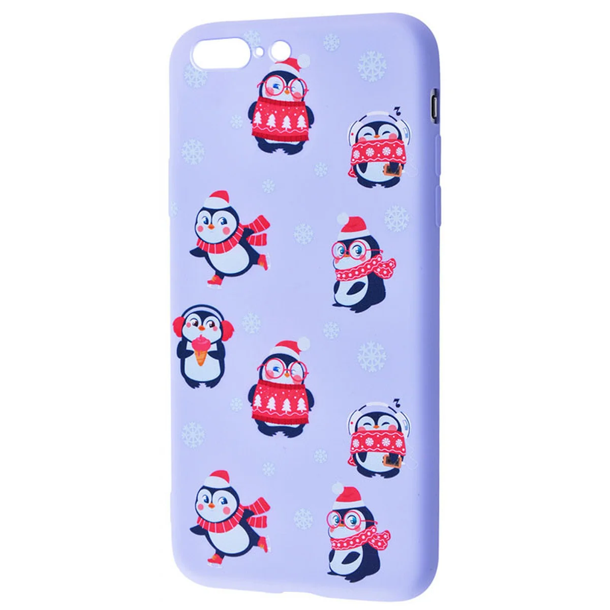 TPU чехол WAVE Fancy для Apple iPhone 7 plus / 8 plus (5.5") Penguins / Light purple