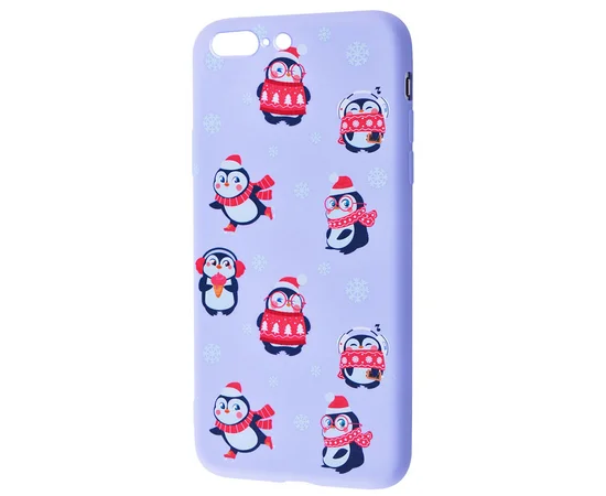 TPU чехол WAVE Fancy для Apple iPhone 7 plus / 8 plus (5.5") Penguins / Light purple