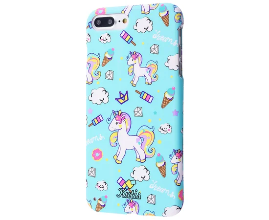 Чехол Kutis Protect Case 360 для Apple iPhone 7 plus / 8 plus (5.5") Единорог / Голубой