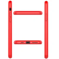 Чехол Silicone case (A) (с закрытым низом) для Apple iPhone 7 plus / 8 plus (5.5") Красный / Red