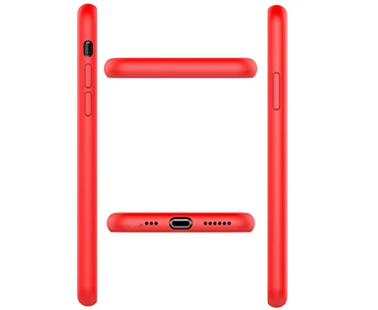 Чехол Silicone case (A) (с закрытым низом) для Apple iPhone 7 plus / 8 plus (5.5") Красный / Red